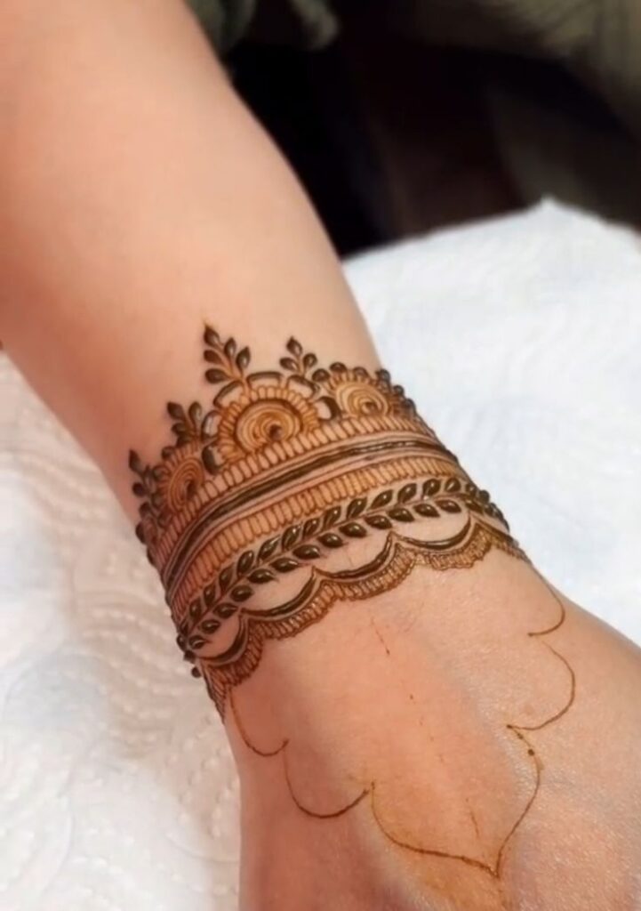 Bracelet-Inspired Patterns Front Half Hand mehndi design