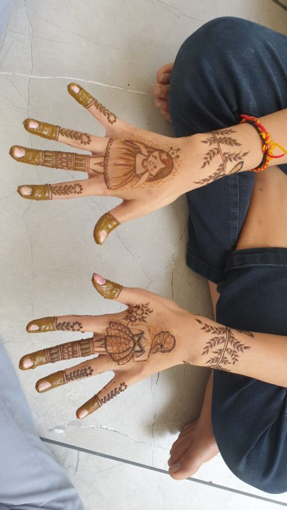 Cartoon Character Faces Mehndi Design