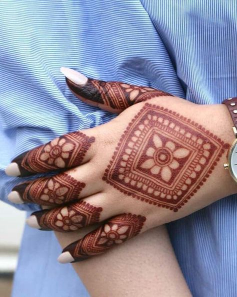 Geometric Shapes and Lines Mehndi Design