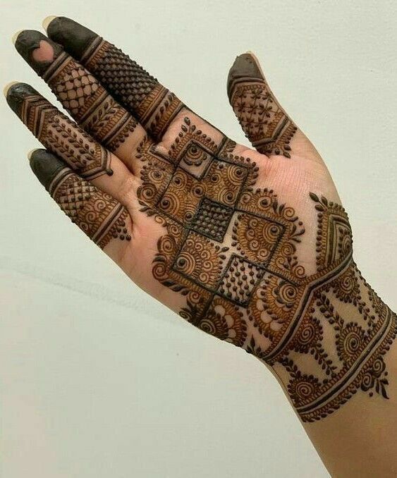 Grid and Bracelet Styles Mehndi Design