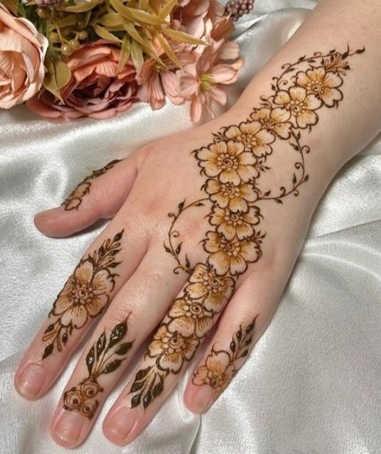 Kids & Teen Floral Back Hand Mehndi