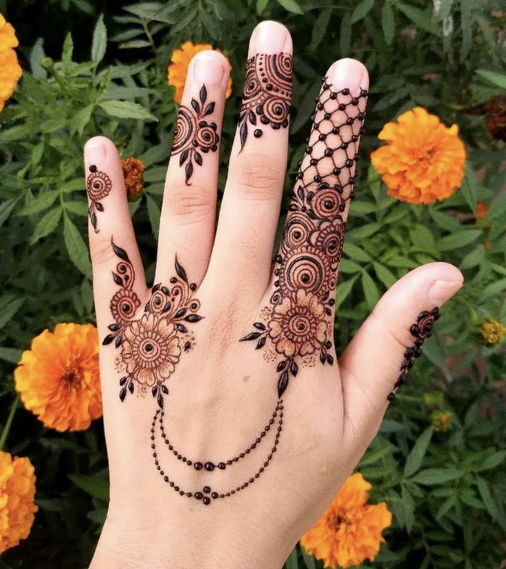 Kids & Teen Floral Back Hand Mehndi