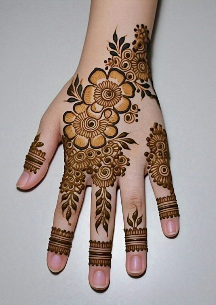 Minimalistic Floral Patterns Mehndi Design
