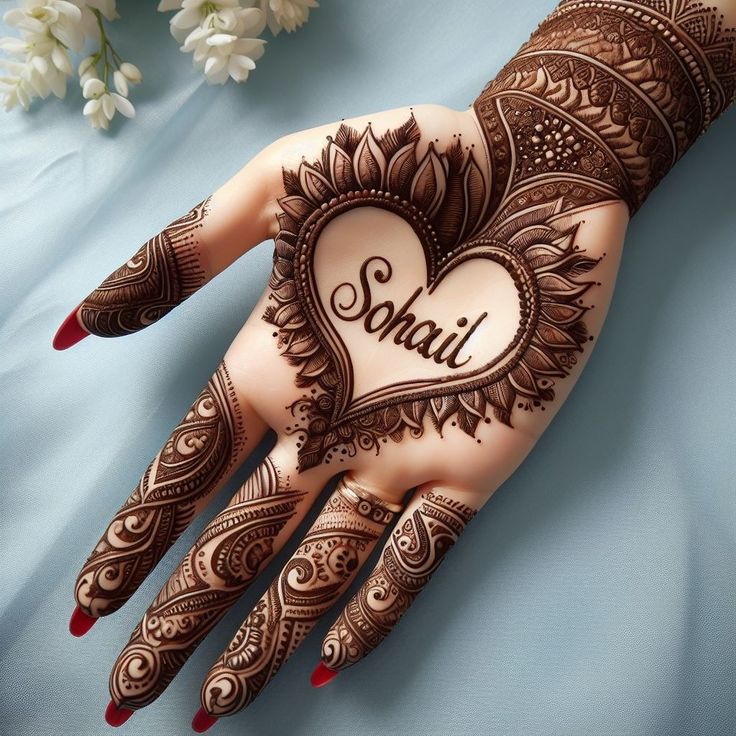 Name or Initial Embellishments mehndi design