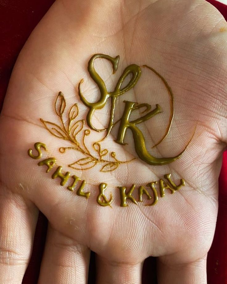 Name or Initial Embellishments mehndi design