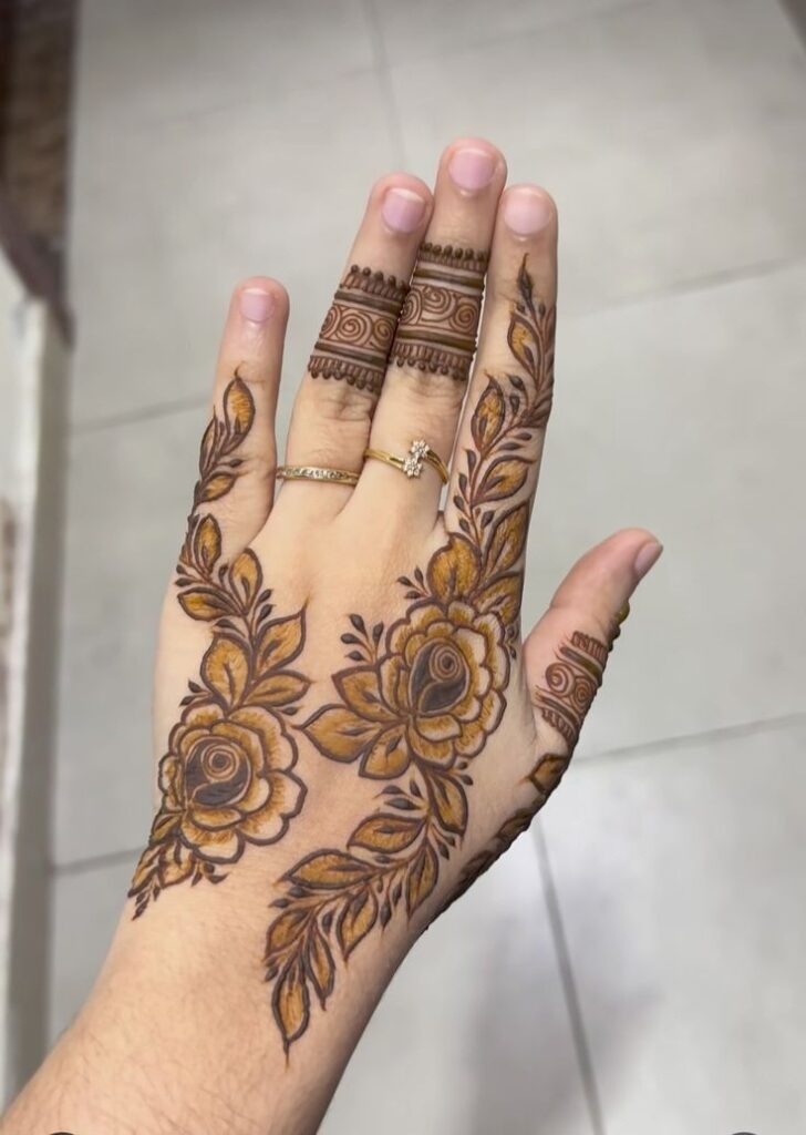 Rose Circle Motif Mehndi Design