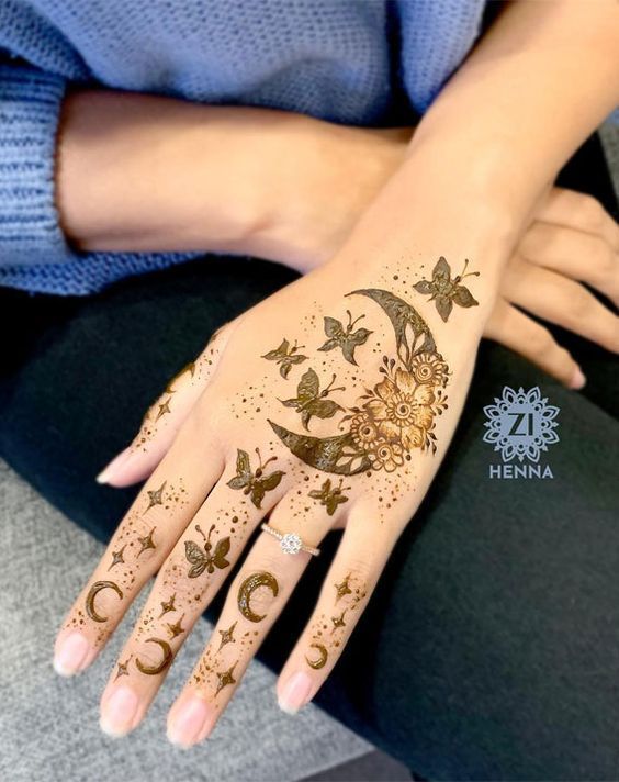 Starburst Palm Design Mehndi Design