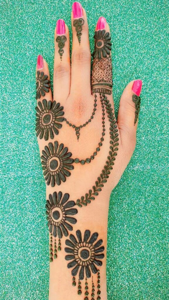 The Happy Flower Trail Mehndi Design