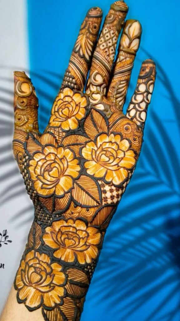 The Happy Flower Trail Mehndi Design