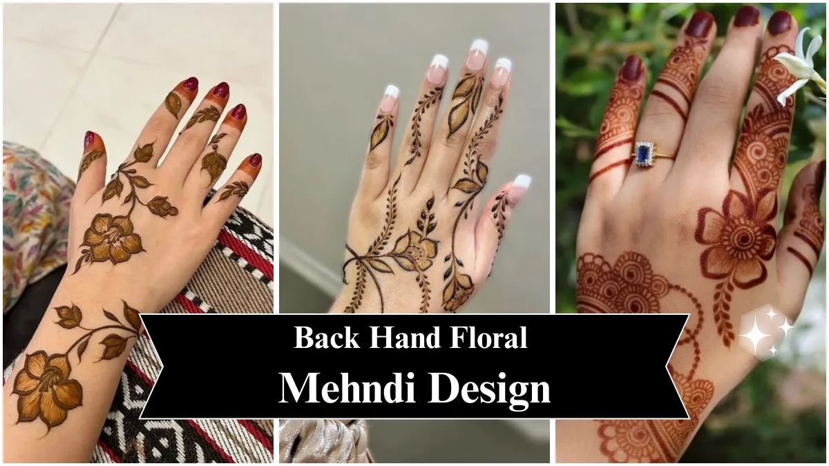 back hand floral mehndi design