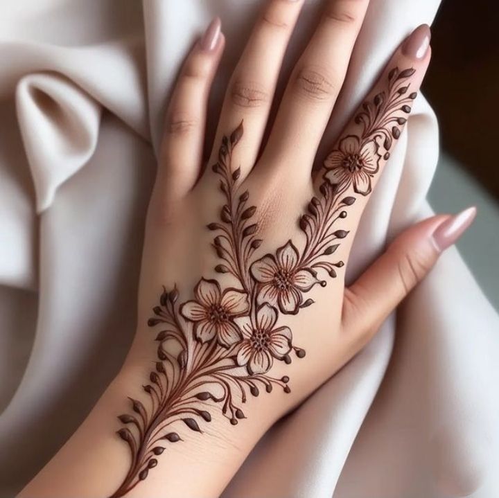 Simple Floral Patterns Mehndi Design